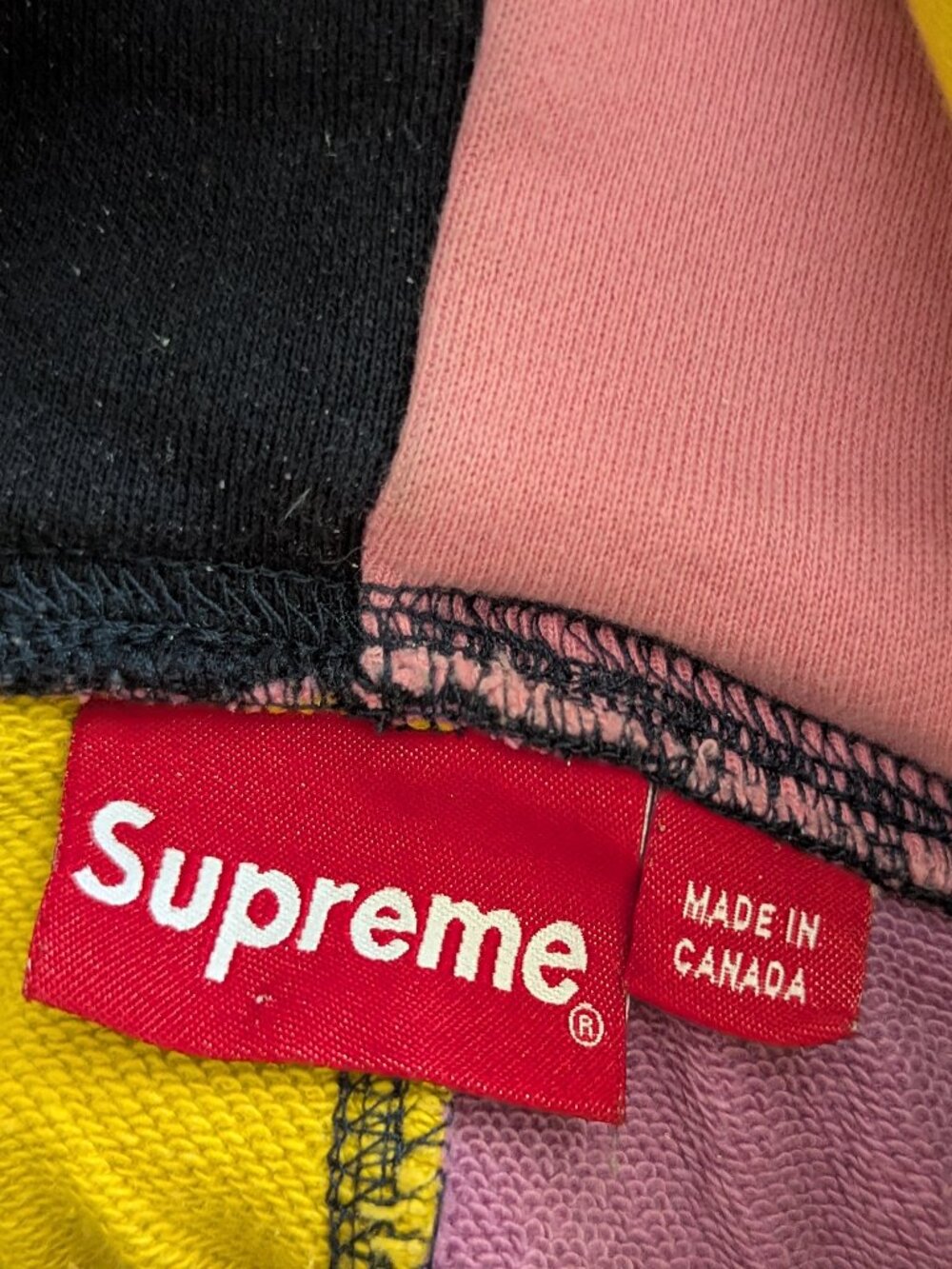 Supreme Multi-Color Patchwork Hooded Sweatshirt Size Small - Picture 4 of 15